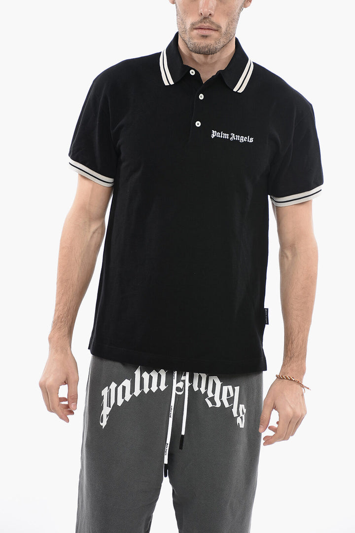 Polo in cotone piquet a 3 bottoni Palm Angels