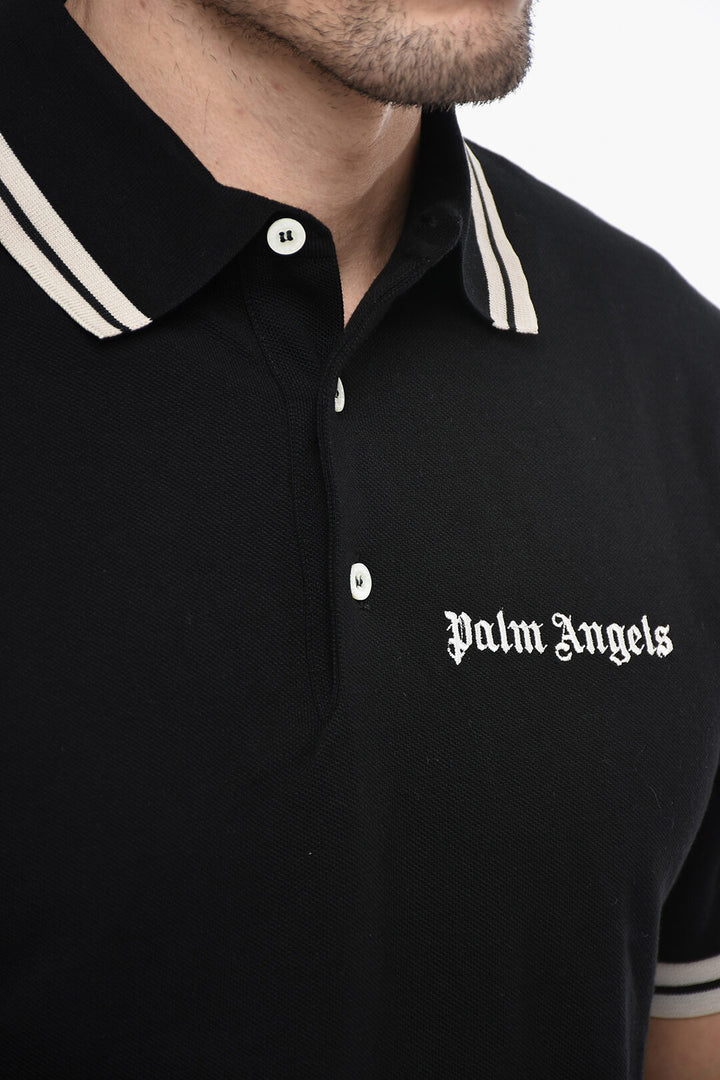 Polo in cotone piquet a 3 bottoni Palm Angels