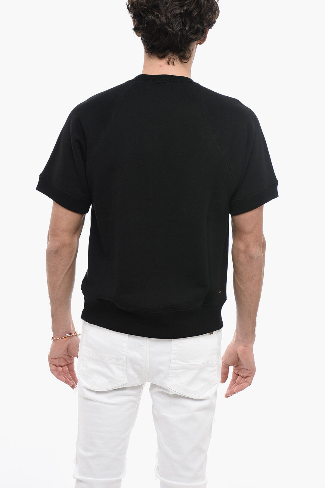 Amiri Lettering Printed Crew-Neck Sweatshirt with Short Sleeve