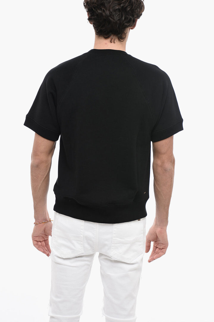 Amiri Lettering Printed Crew-Neck Sweatshirt with Short Sleeve