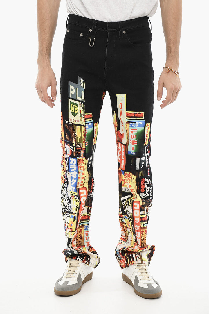 NEIL BARRET PRINTED SHINJUKU-SOHO SKINNY FIT JEANS 20CM
