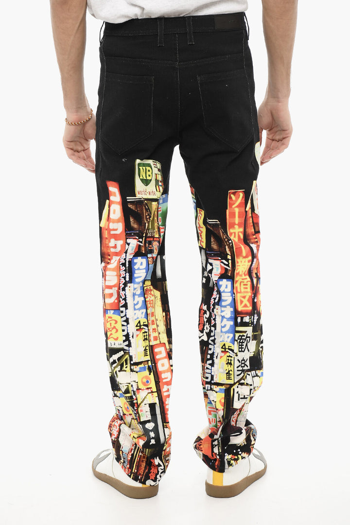 NEIL BARRET PRINTED SHINJUKU-SOHO SKINNY FIT JEANS 20CM