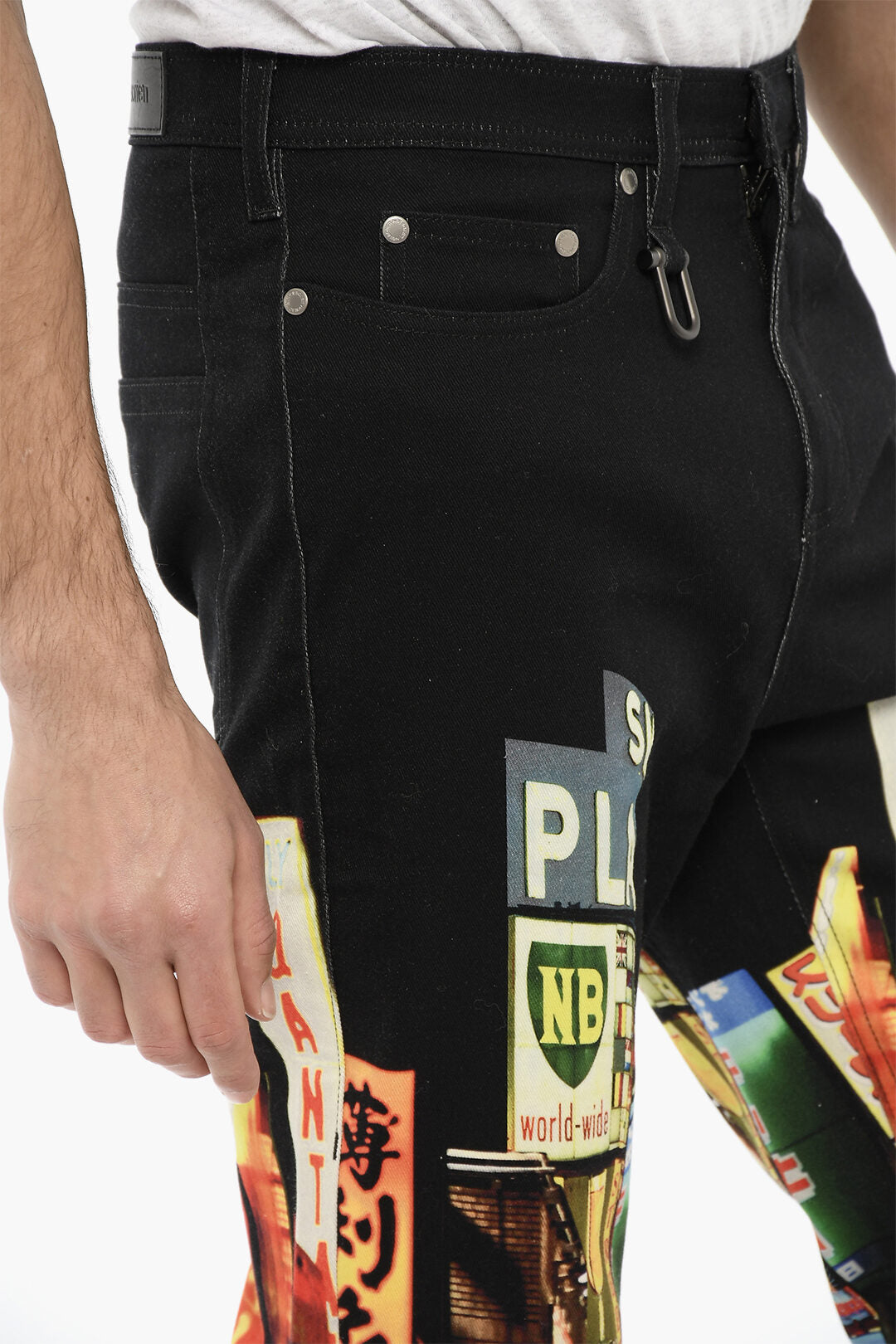 NEIL BARRET PRINTED SHINJUKU-SOHO SKINNY FIT JEANS 20CM