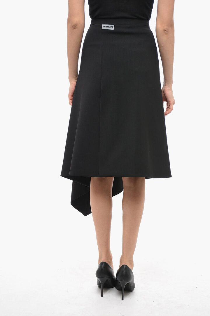 VETEMENTS ASYMMETRICAL SKIRT BLACK