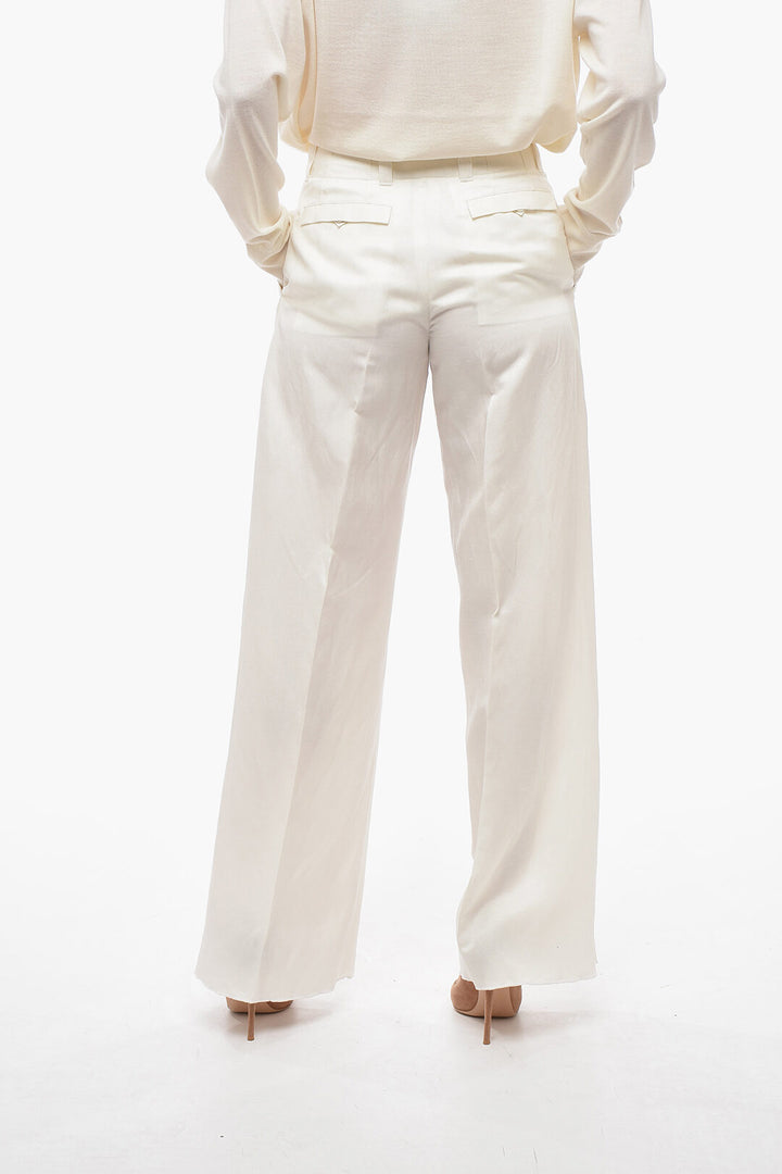 SALVATORE FERRAGAMO SILK & LINEN PANTS