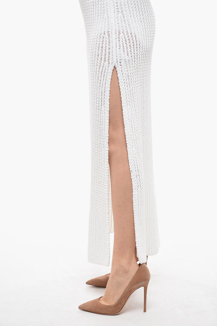 SALVATORE FERRAGAMO KNIT SKIRT WHITE