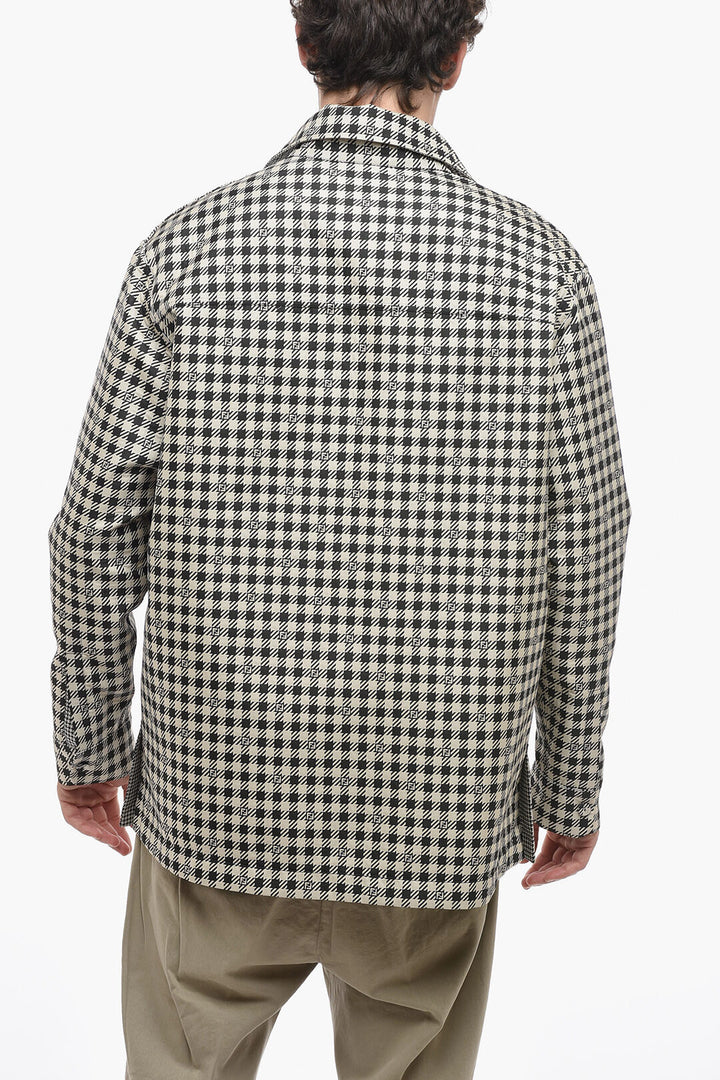 Trench reversibile con motivo pied de poule Fendi