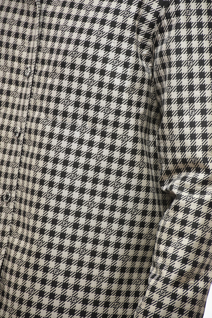 Trench reversibile con motivo pied de poule Fendi