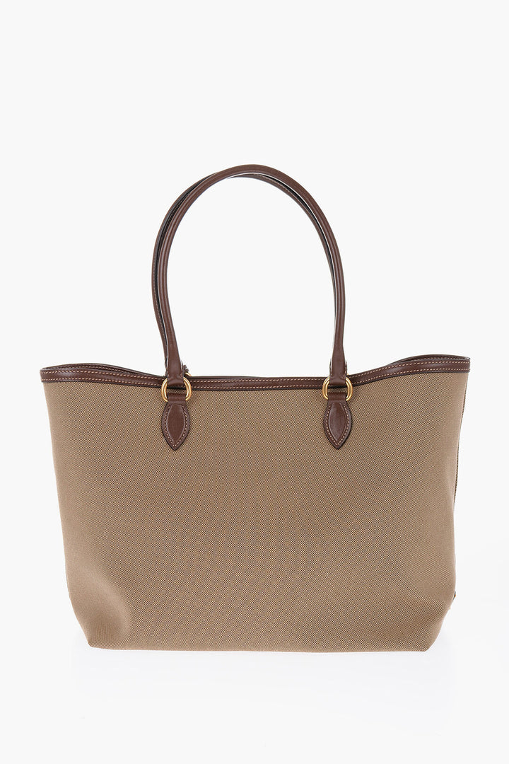 Prada Canvas Tote Bag with Jacquard Logo