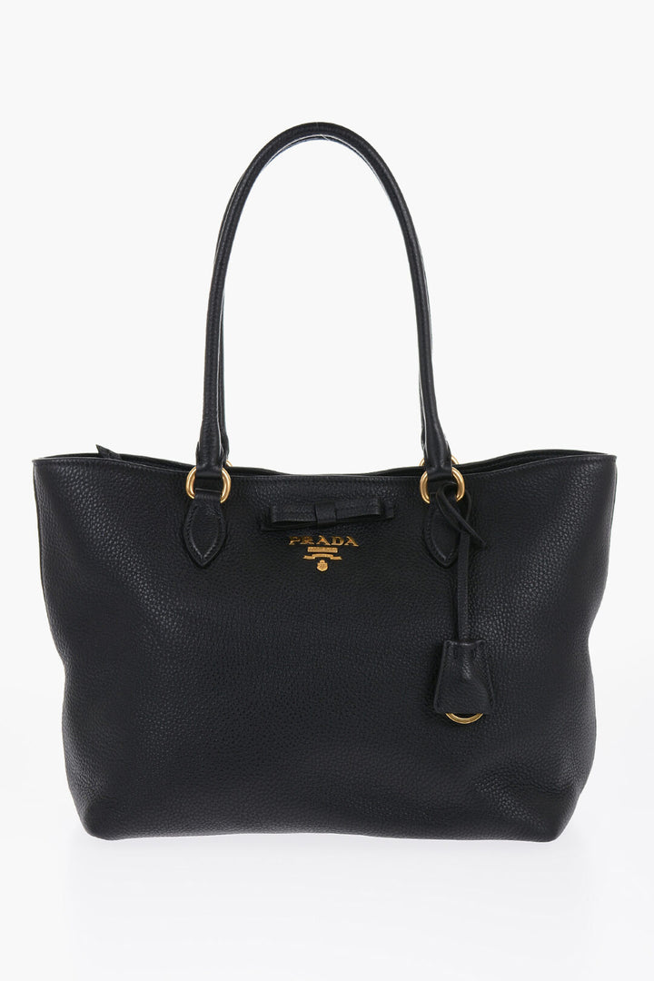 Prada Grain de Poudre Leather Tote Bag with Inner Pocket
