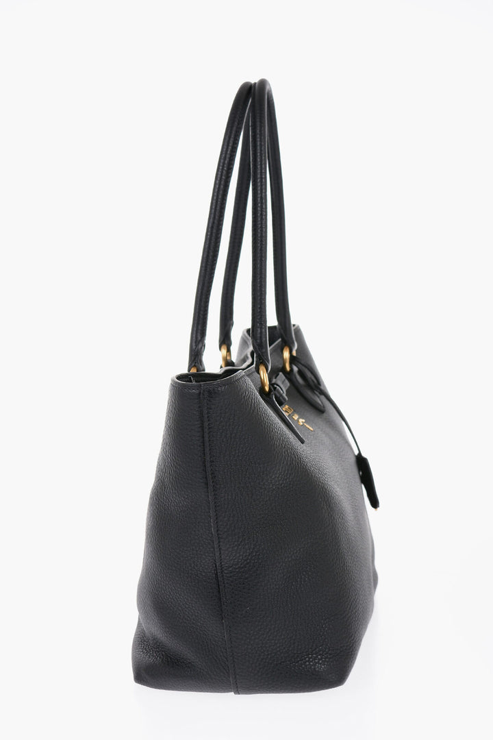 Prada Grain de Poudre Leather Tote Bag with Inner Pocket