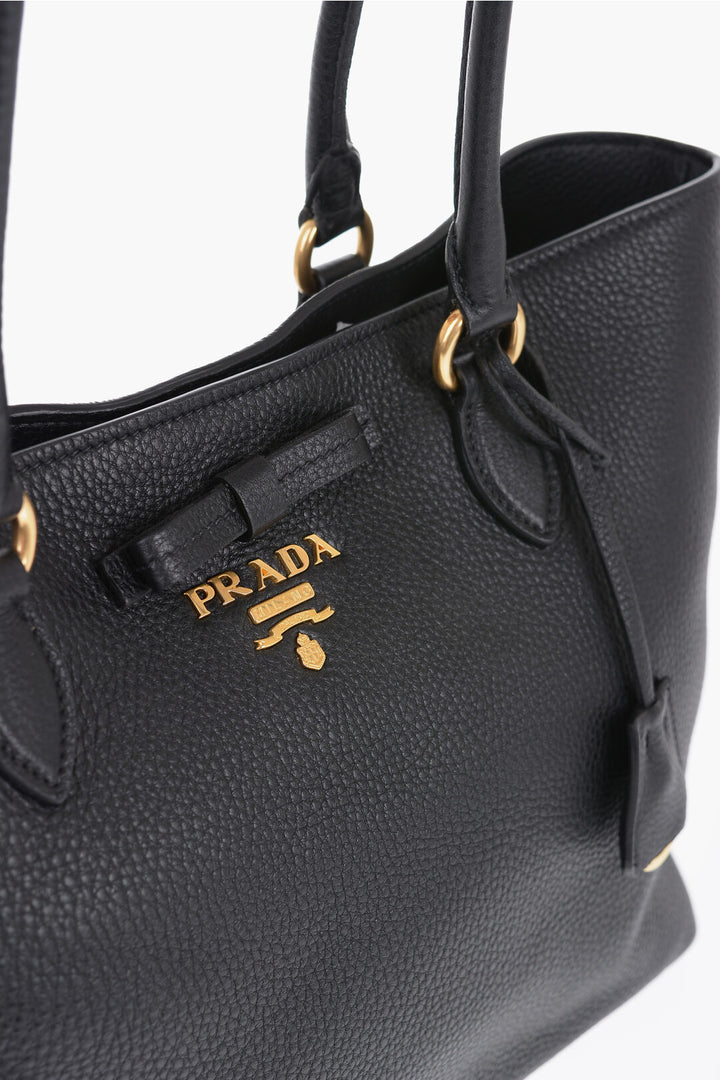 Prada Grain de Poudre Leather Tote Bag with Inner Pocket