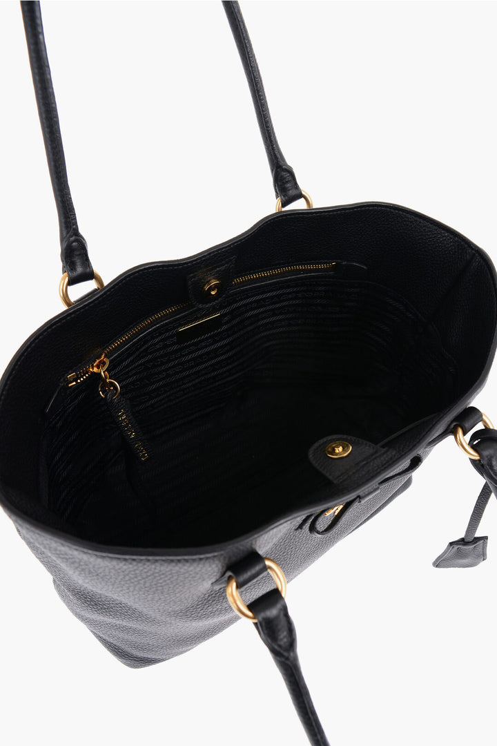 Prada Grain de Poudre Leather Tote Bag with Inner Pocket