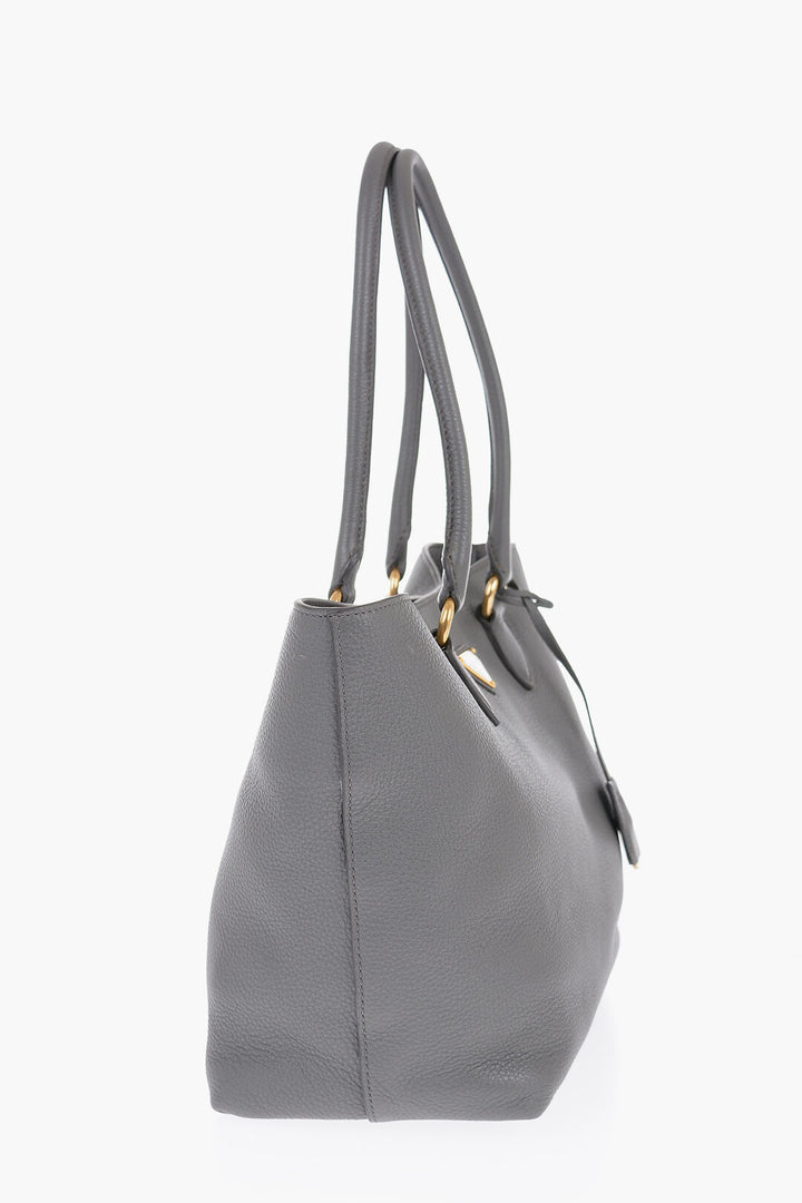 Prada Grain de Poudre Leather Tote Bag with Inner Pocket