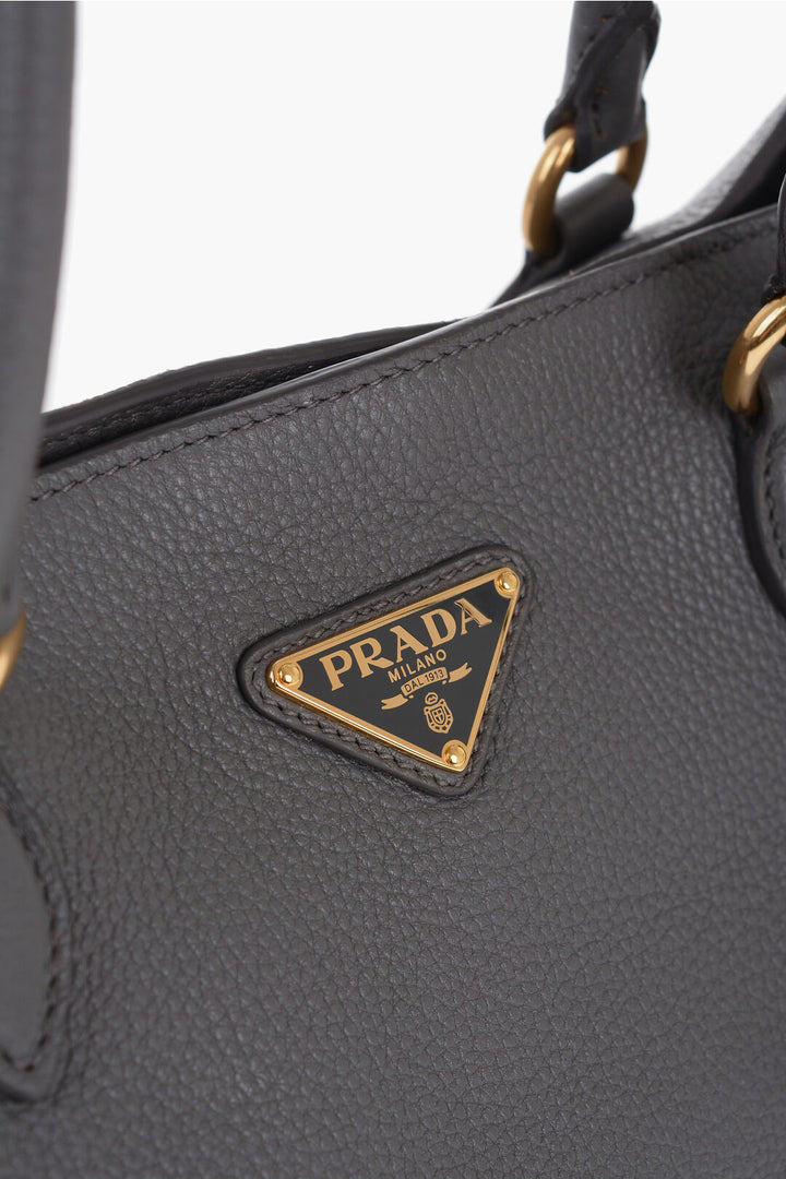 Prada Grain de Poudre Leather Tote Bag with Inner Pocket
