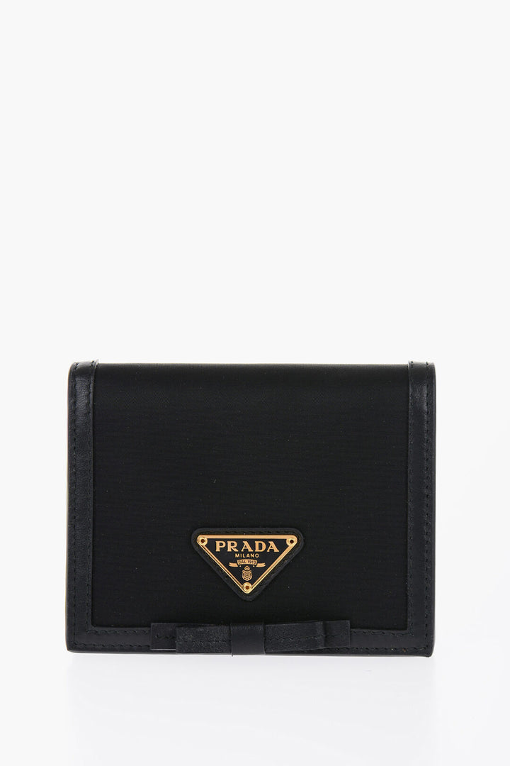 Prada Nylon Bifold Wallet with Logo Plaque
