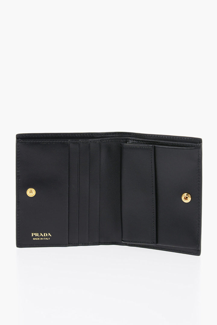 Prada Nylon Bifold Wallet with Logo Plaque