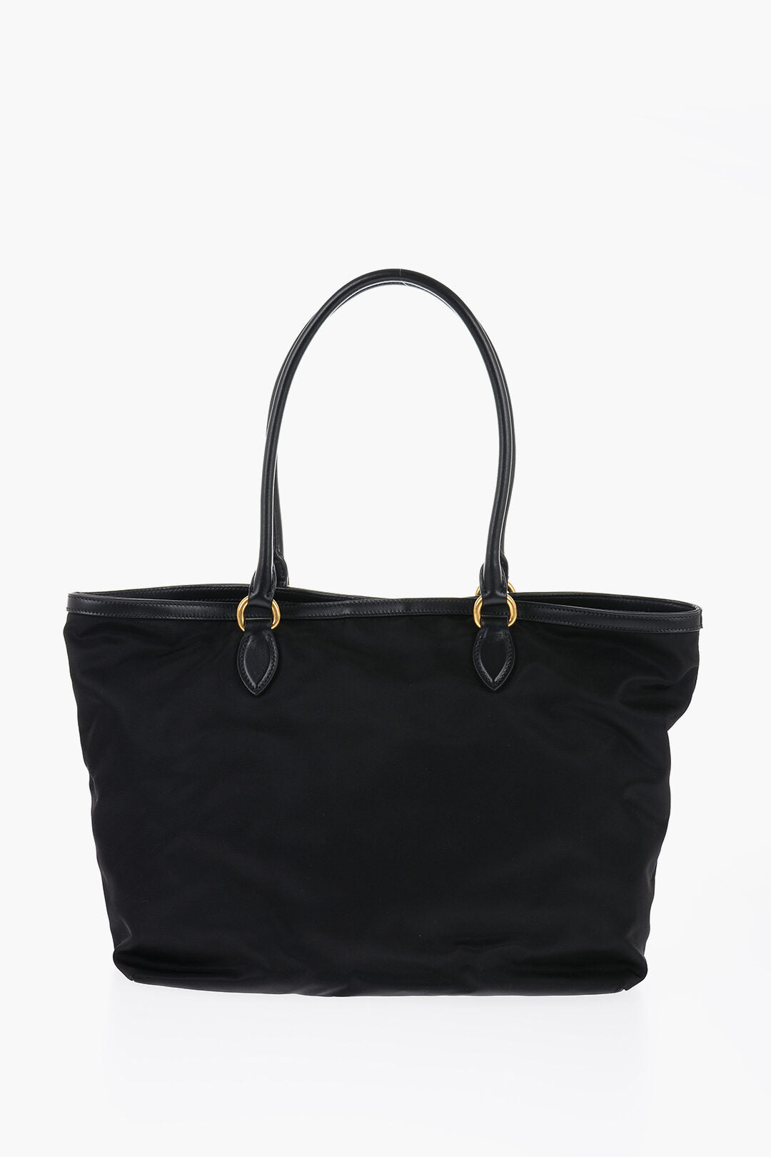 Prada Nylon Tote Bag with Leather Handles and Details
