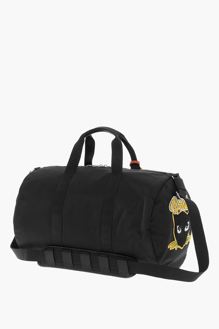 Off-White Travel Duffle Bag with Hard Core Patches