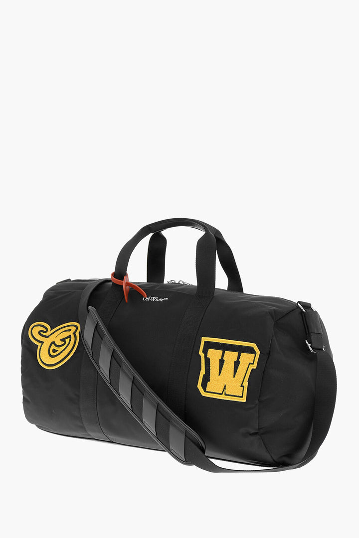 Off-White Travel Duffle Bag with Hard Core Patches