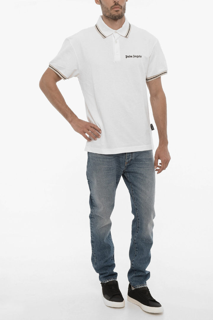Polo in cotone piquet a 3 bottoni Palm Angels
