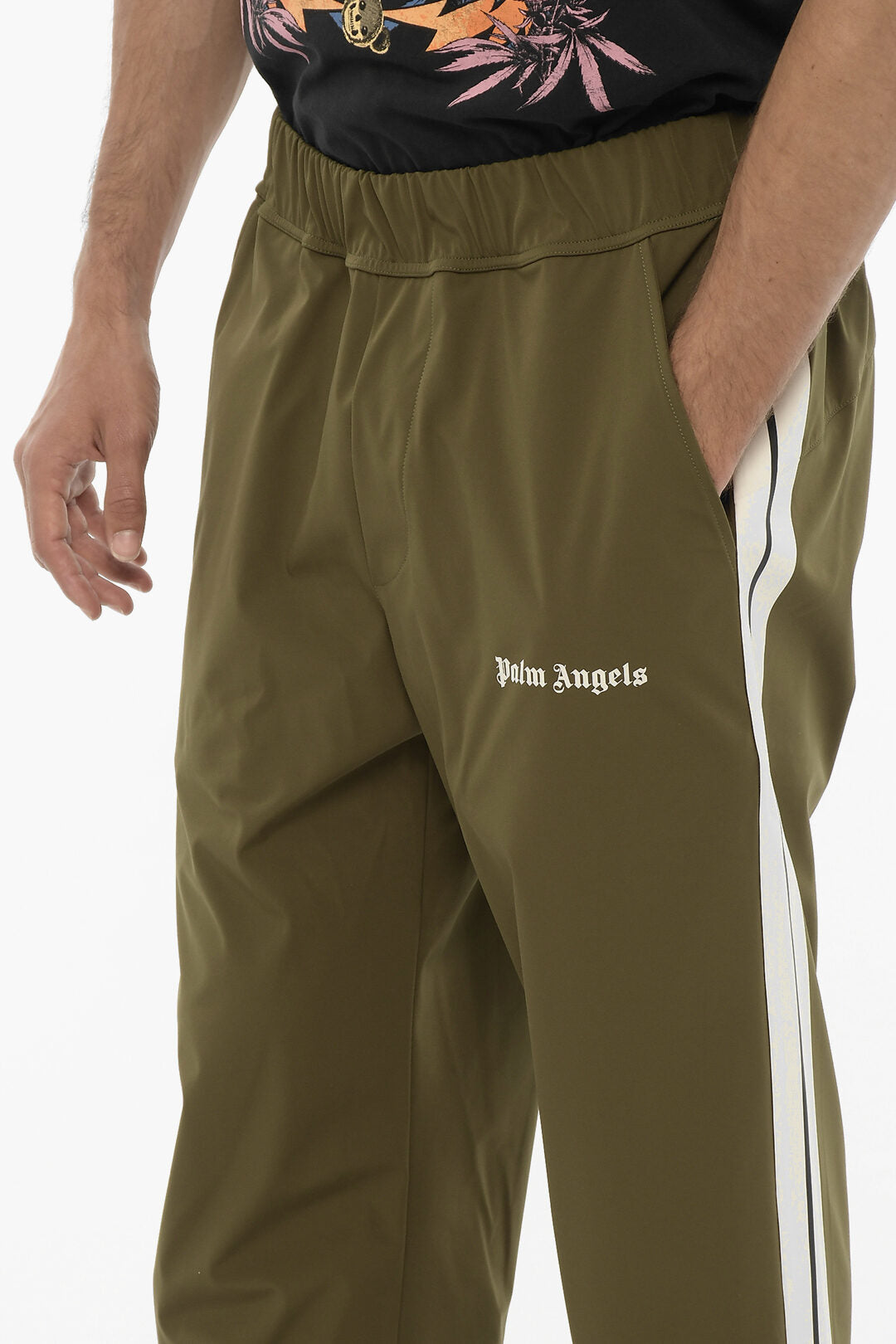 Palm Angels Contrasting Side Bands Active Pants