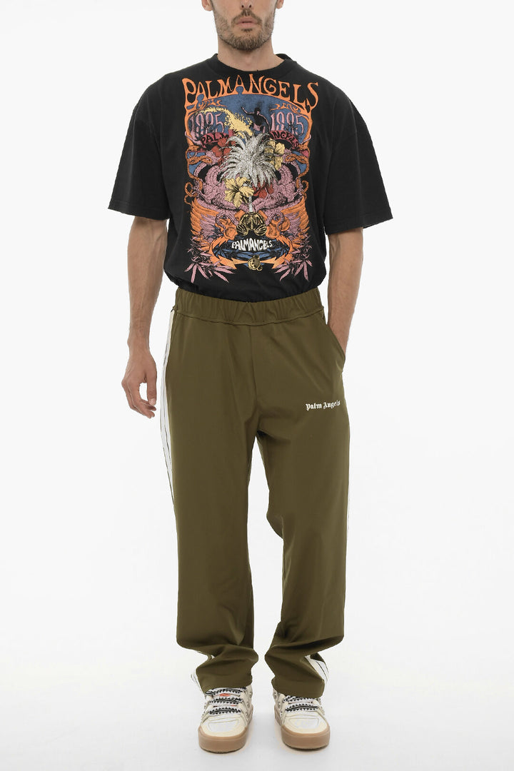 Palm Angels Contrasting Side Bands Active Pants