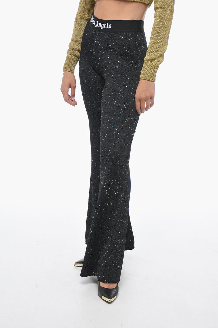 Pantaloni Bootcut SOIREE in maglia di Palm Angels con paillettes