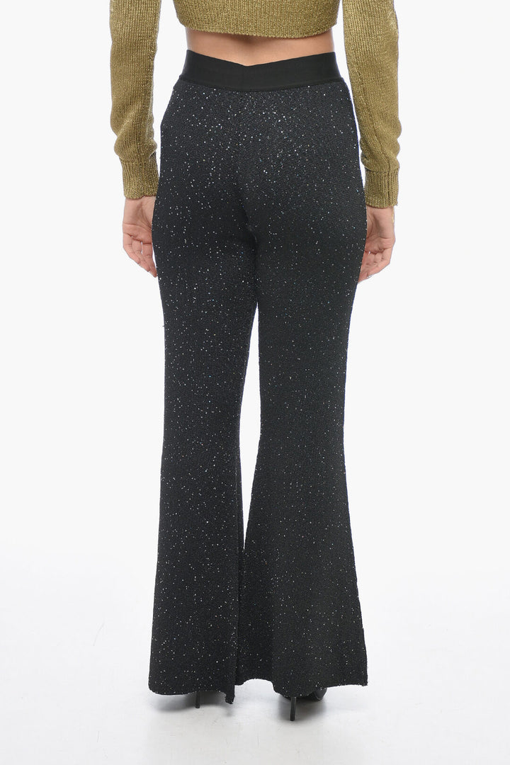 Pantaloni Bootcut SOIREE in maglia di Palm Angels con paillettes