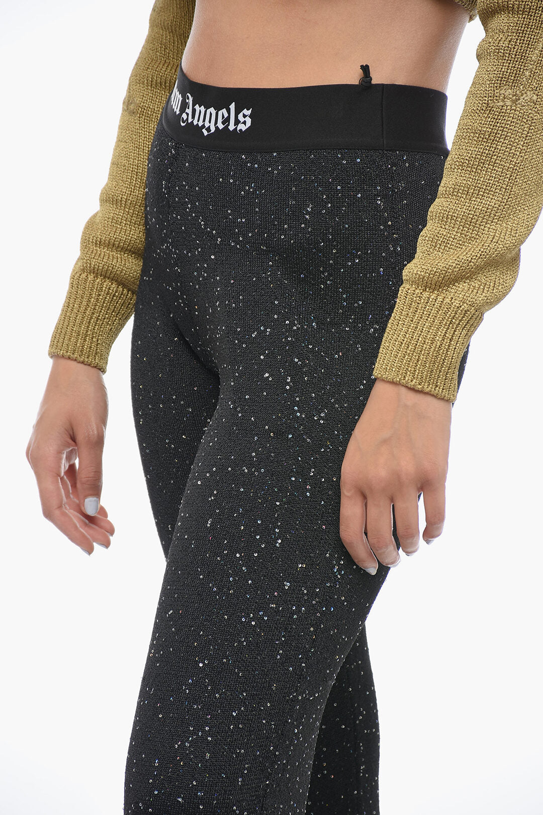 Pantaloni Bootcut SOIREE in maglia di Palm Angels con paillettes