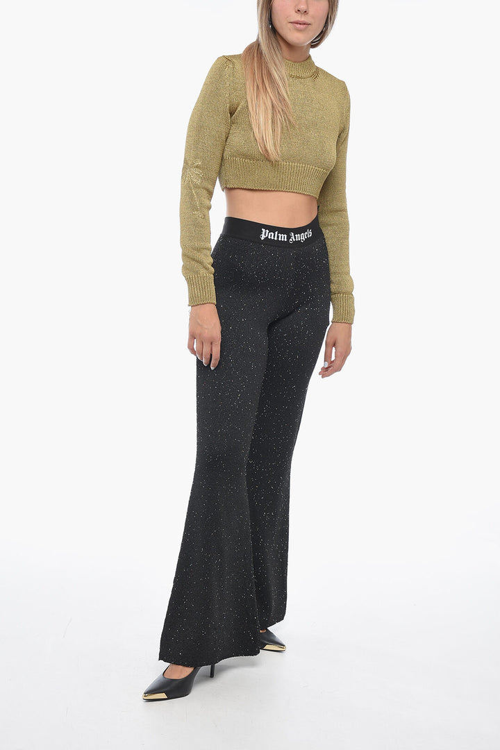 Pantaloni Bootcut SOIREE in maglia di Palm Angels con paillettes
