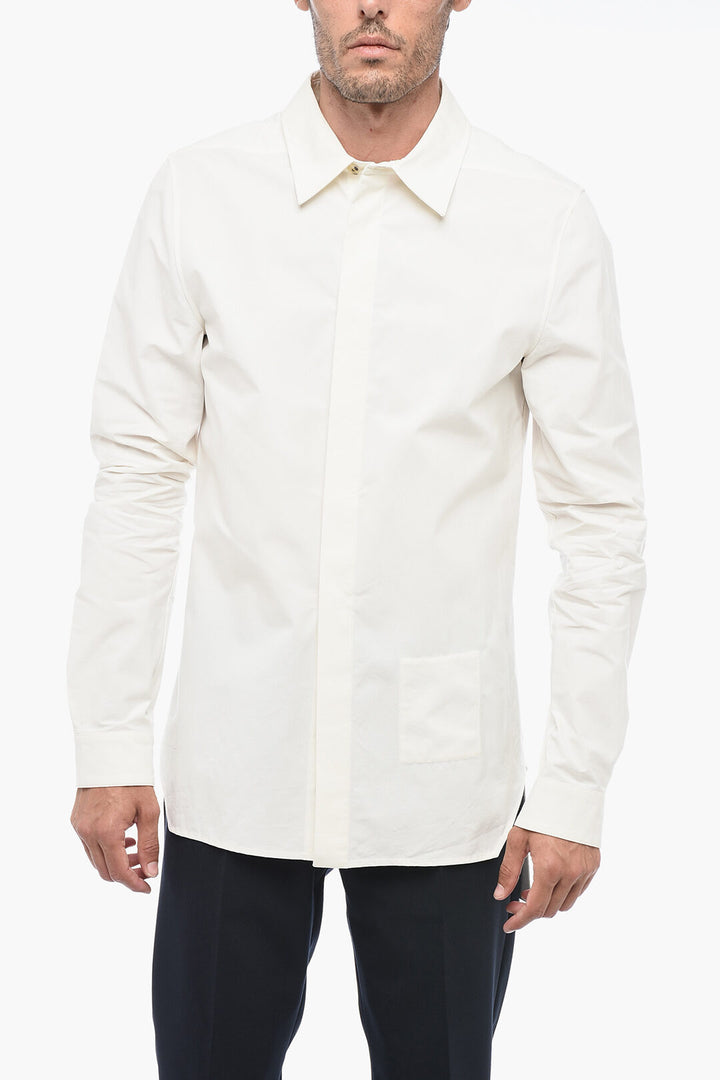 Rick Owens LUXOR Cotton OFFICE Shirt with Standard Collar