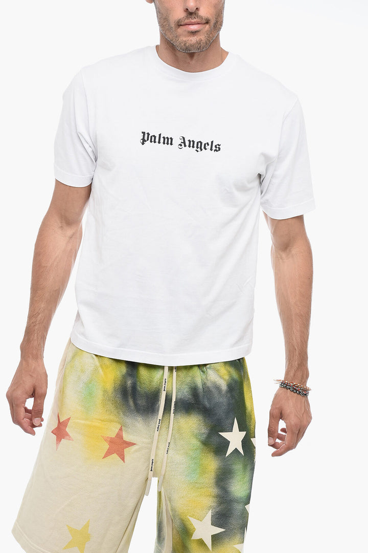 Palm Angels Brushed Cotton SPRAYED STARS Jogger Shorts