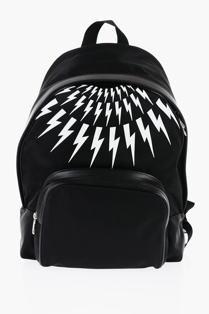 Neil Barrett Fabric FAIR-ISLE THUNDERBOLT Backpack