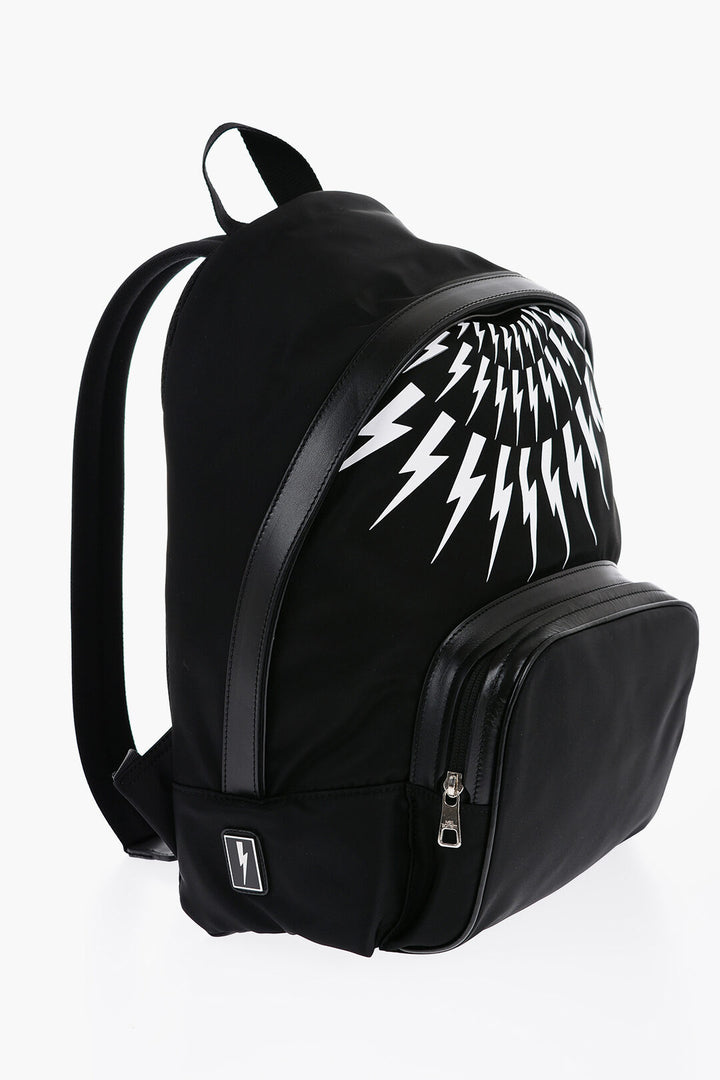 Neil Barrett Fabric FAIR-ISLE THUNDERBOLT Backpack