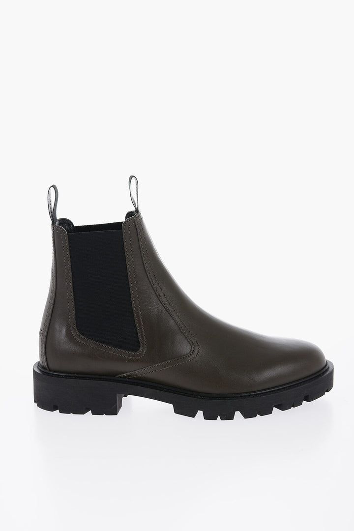 Celine Men's Leather MARGARET Chelsea Boots With Tank Sole