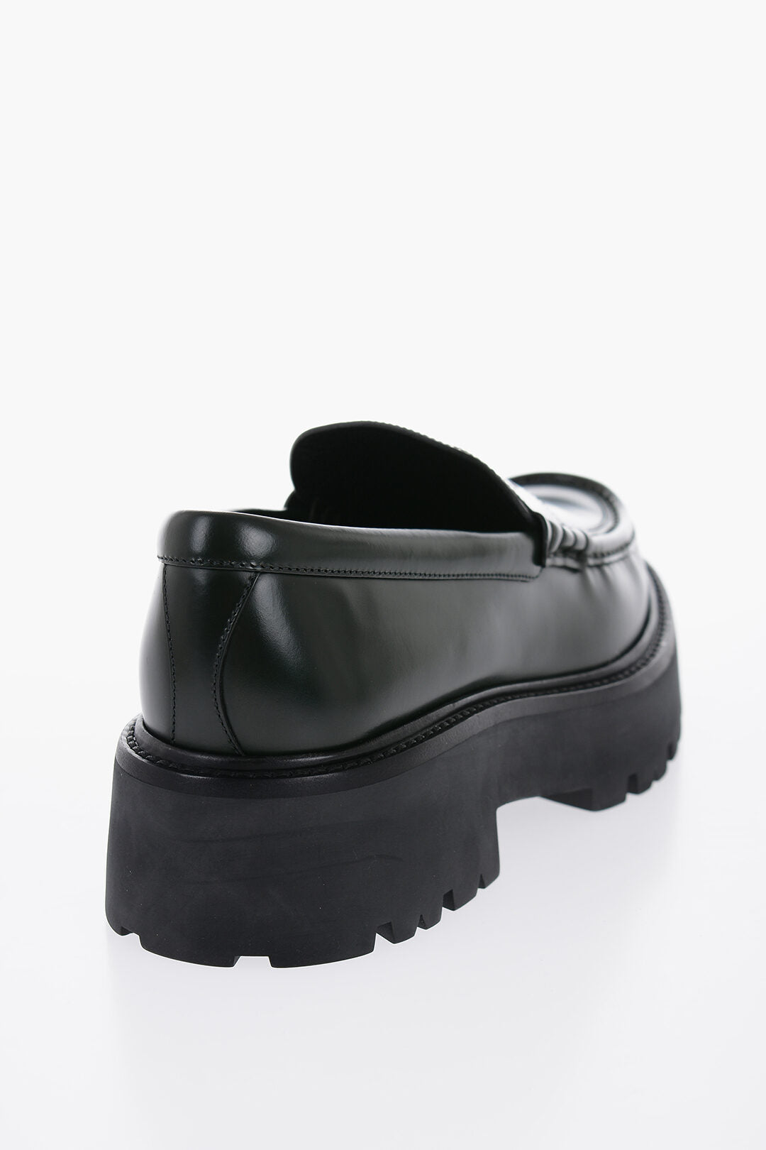 Celine Men's Brushed Leather Penny Loafers With Chunky Sole