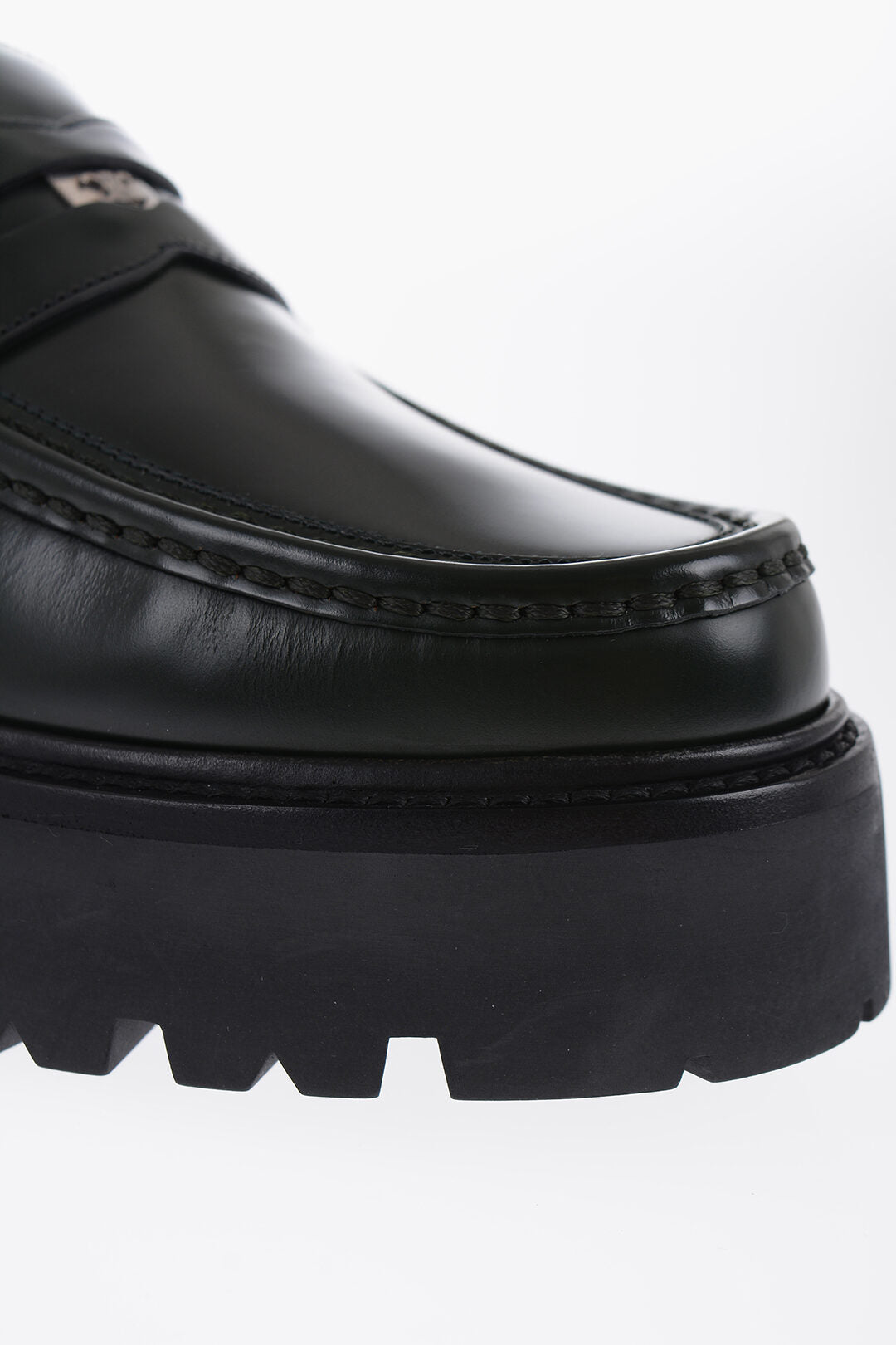 Celine Men's Brushed Leather Penny Loafers With Chunky Sole