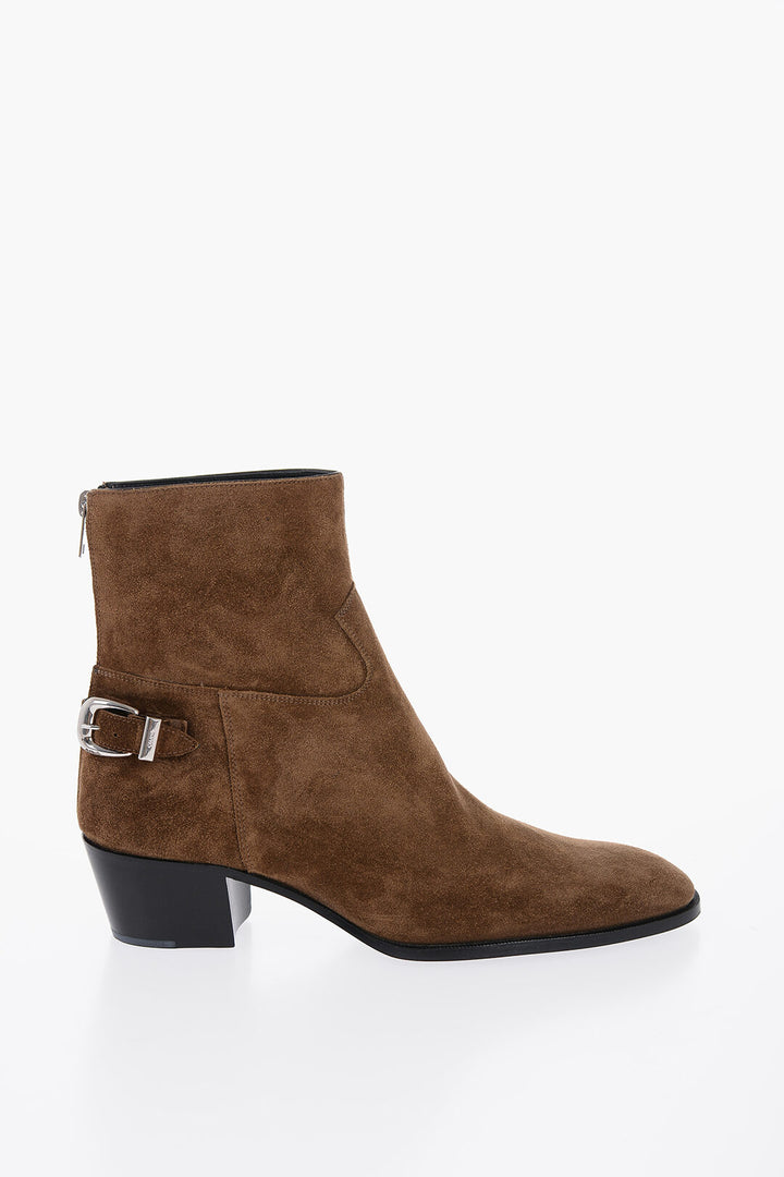 Celine Men's Suede Leather ISAAC Boots With Buckle Details