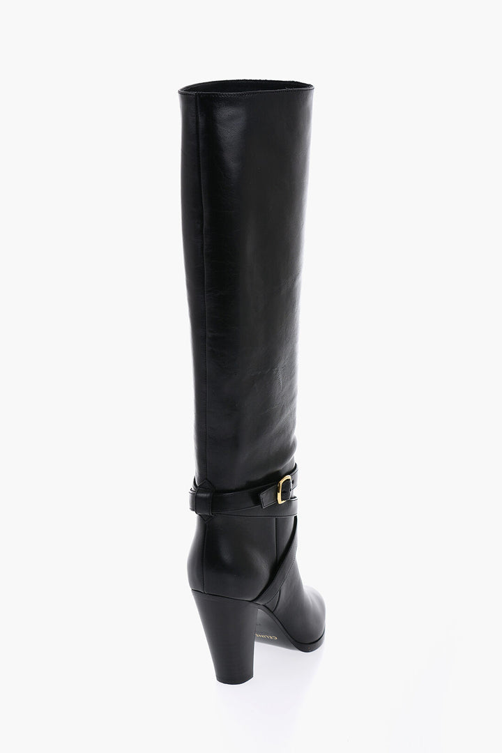 Celine - Stivali in pelle WILTERS al ginocchio con cinturino alla caviglia 10 cm