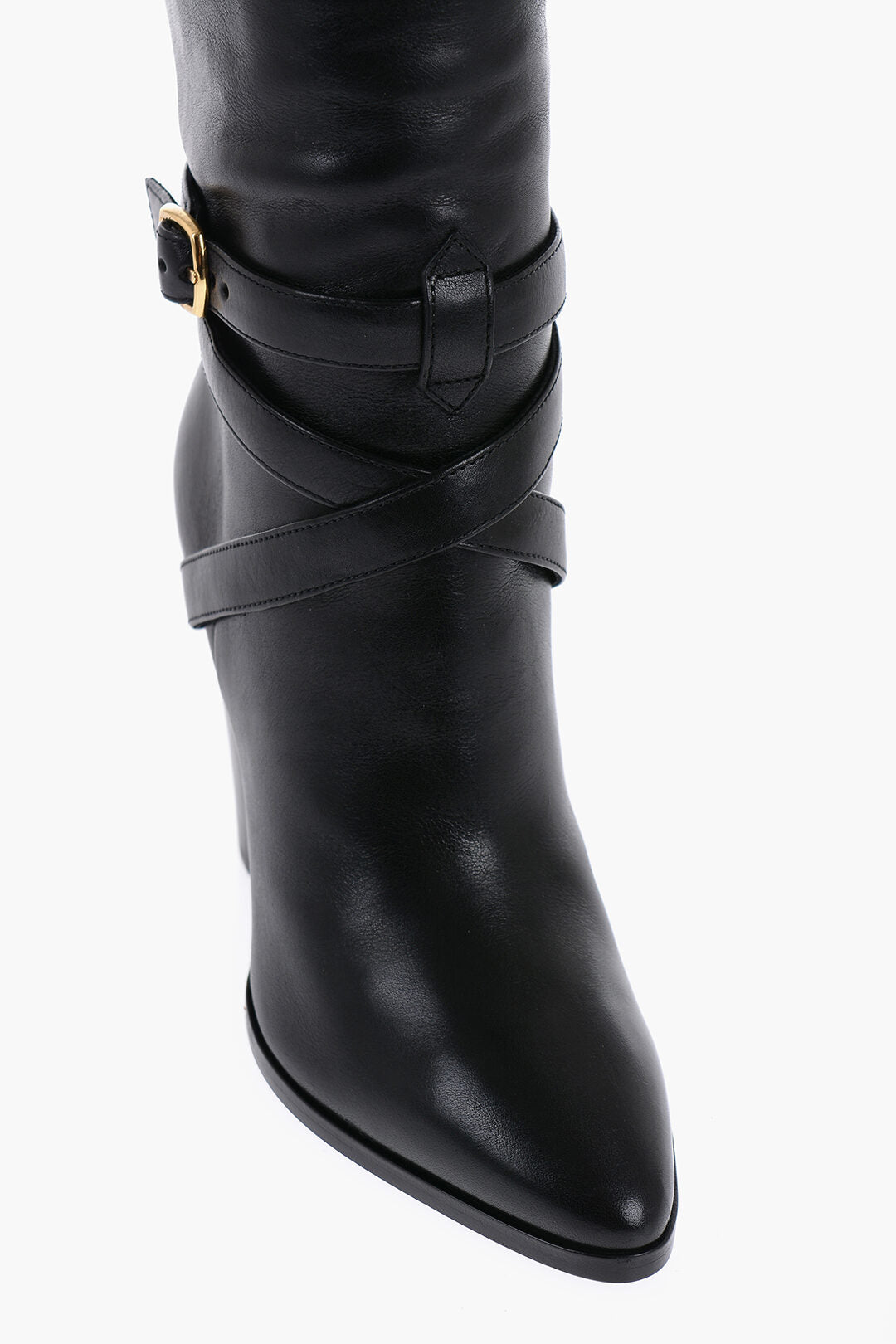 Celine - Stivali in pelle WILTERS al ginocchio con cinturino alla caviglia 10 cm