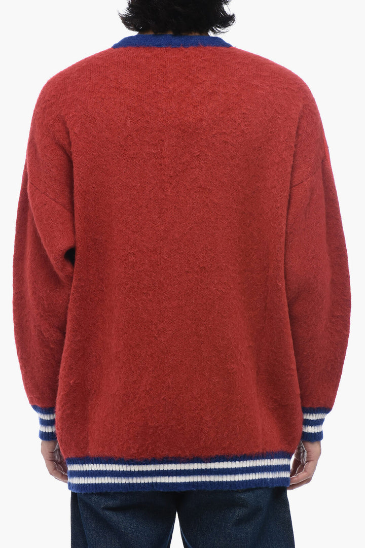 Celine - Cardigan oversize con fascia ricamata in paillettes