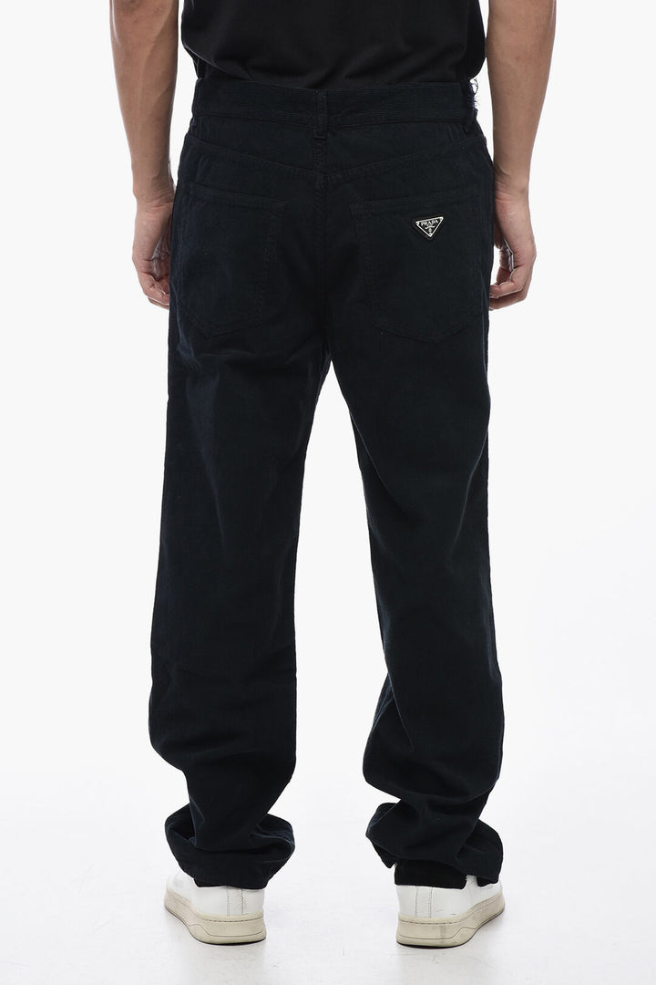 Pantaloni in velluto a coste 5 tasche Prada