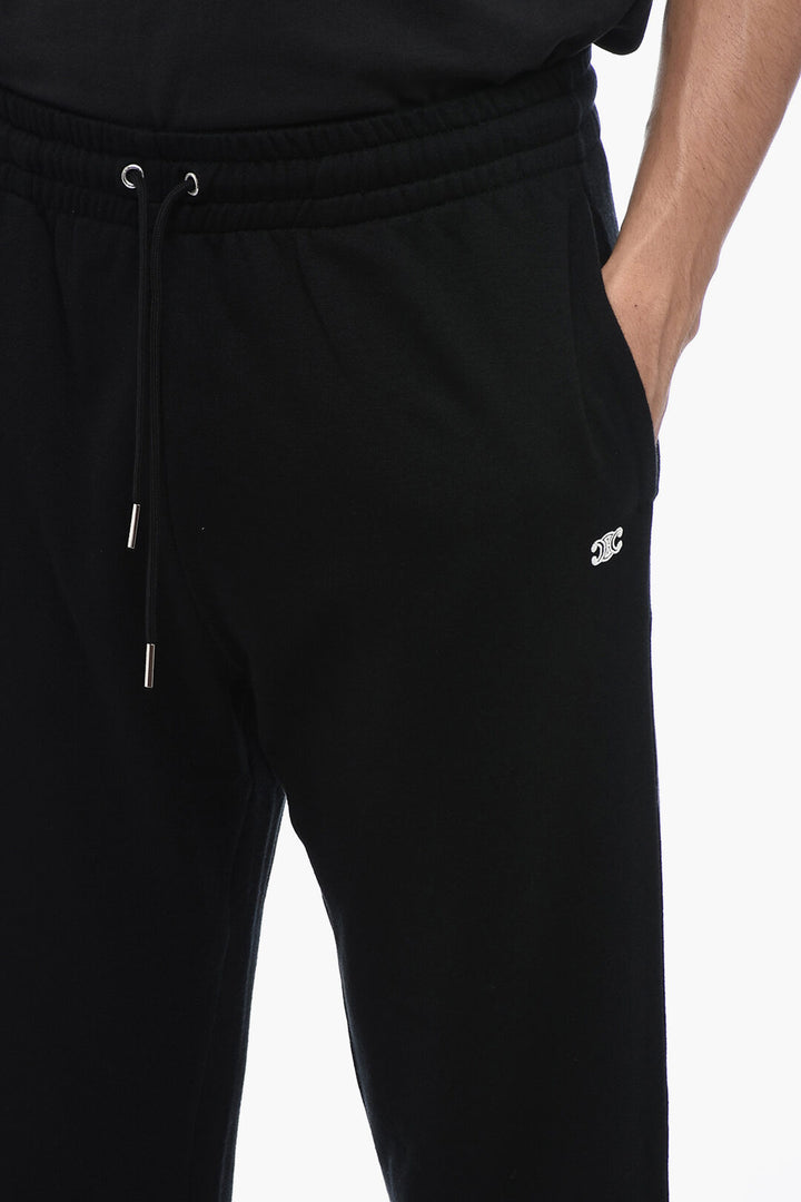 Celine Cashmere Blend Joggers with Embroidered Logo