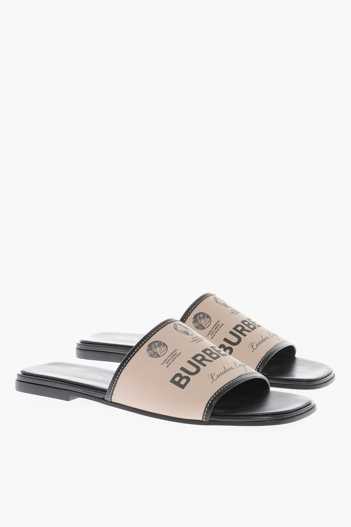 Ciabatte in tessuto Burberry con stampa logo