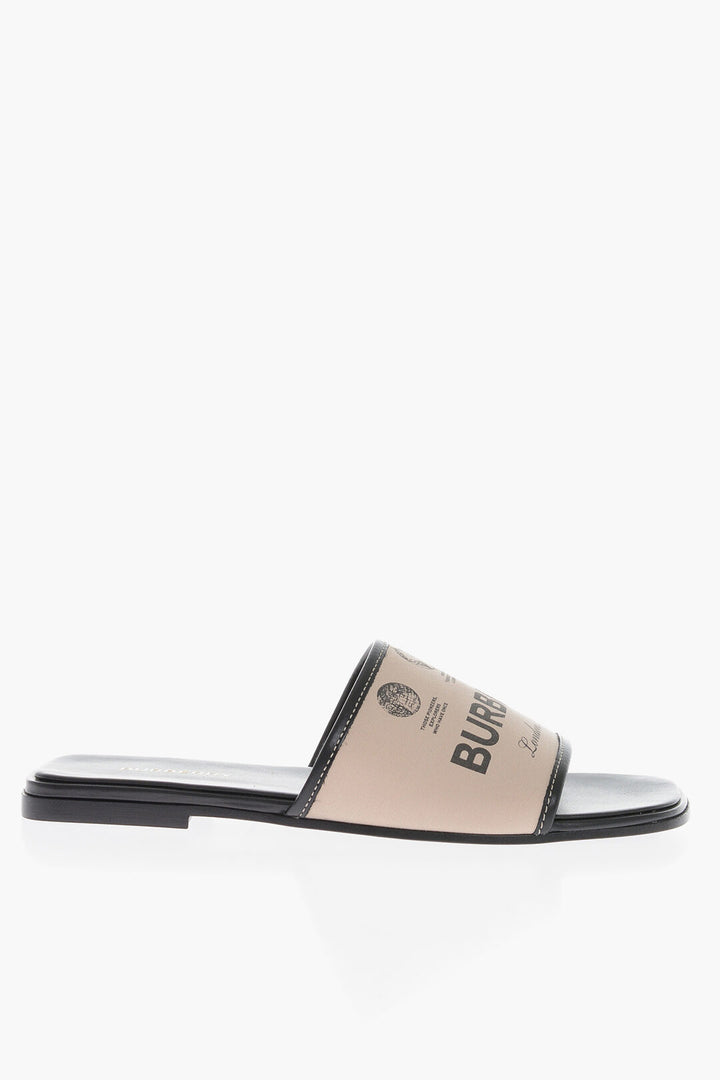 Ciabatte in tessuto Burberry con stampa logo