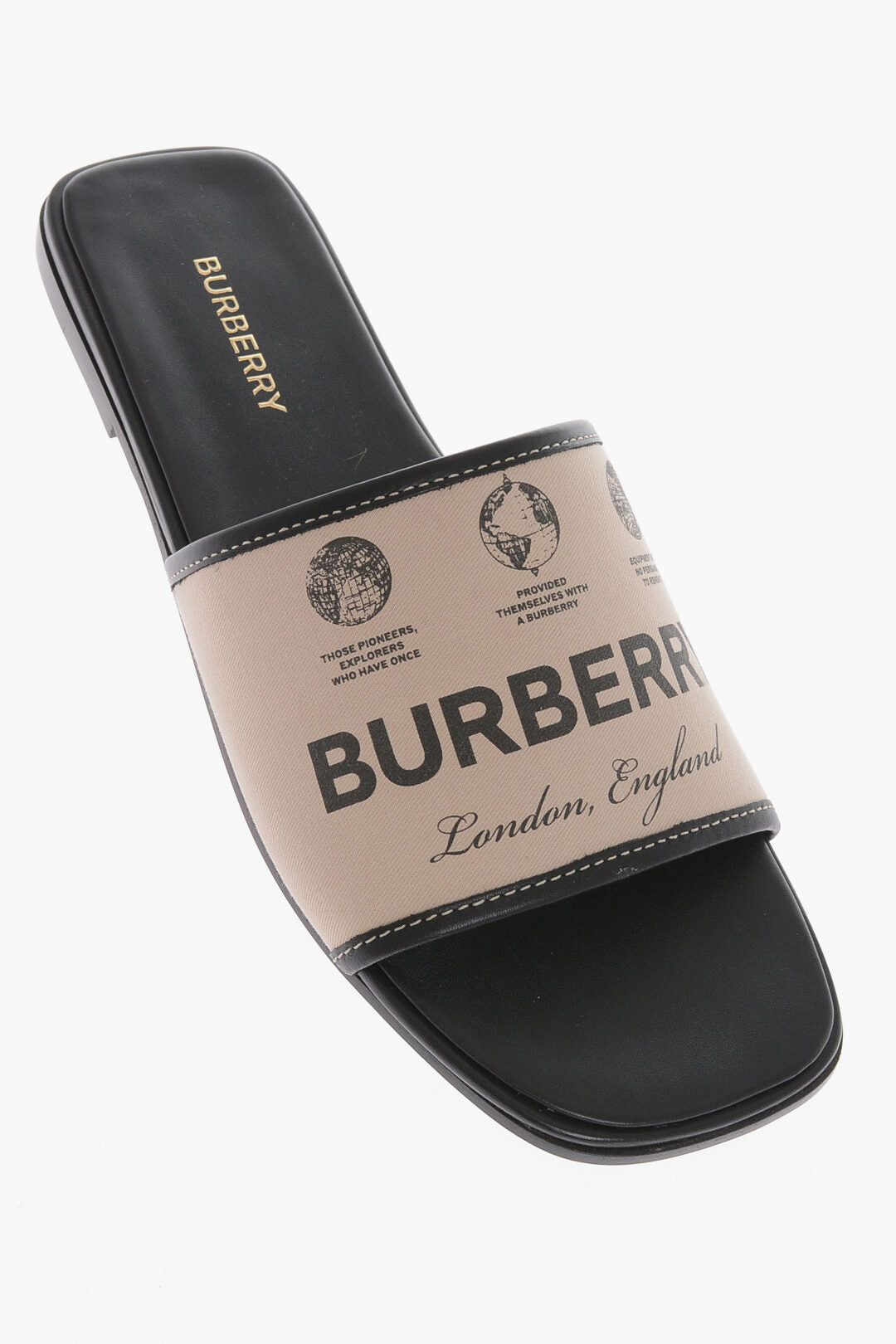 Ciabatte in tessuto Burberry con stampa logo