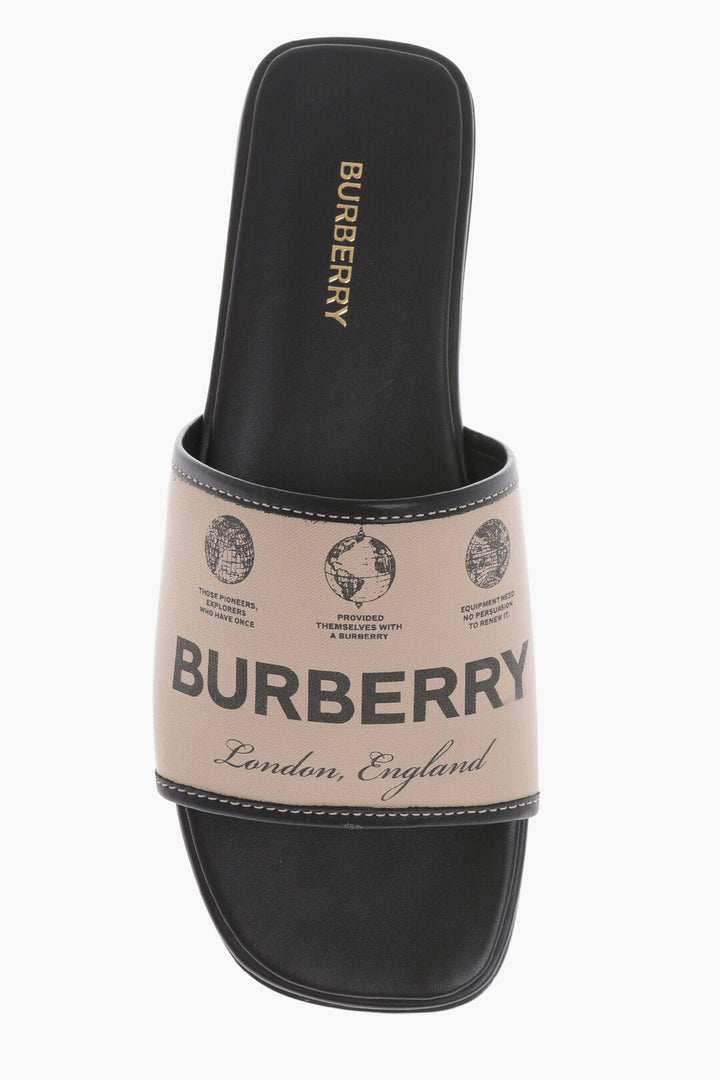 Ciabatte in tessuto Burberry con stampa logo