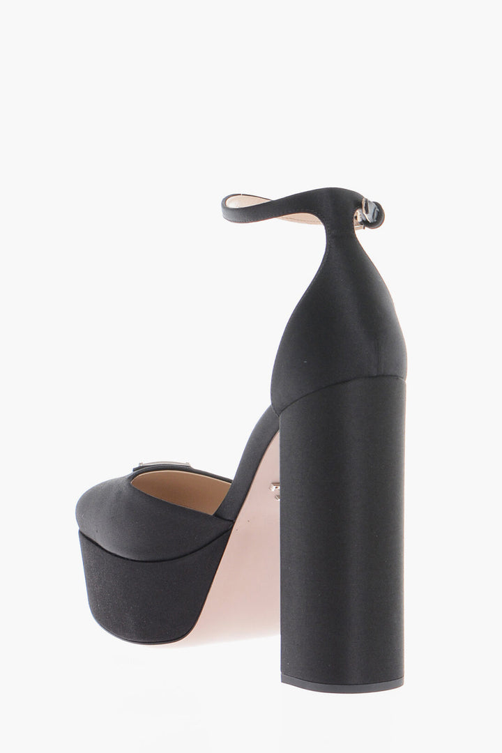 Prada Satin Sandals With Ankle Strap Heel 14 cm