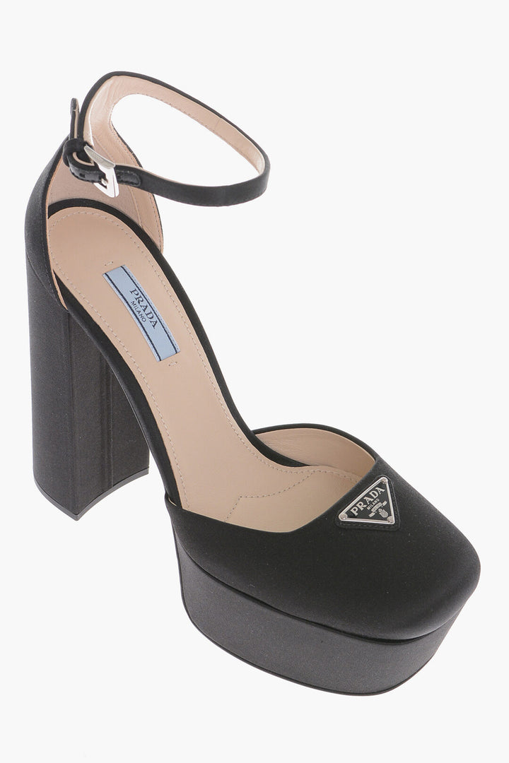 Prada Satin Sandals With Ankle Strap Heel 14 cm
